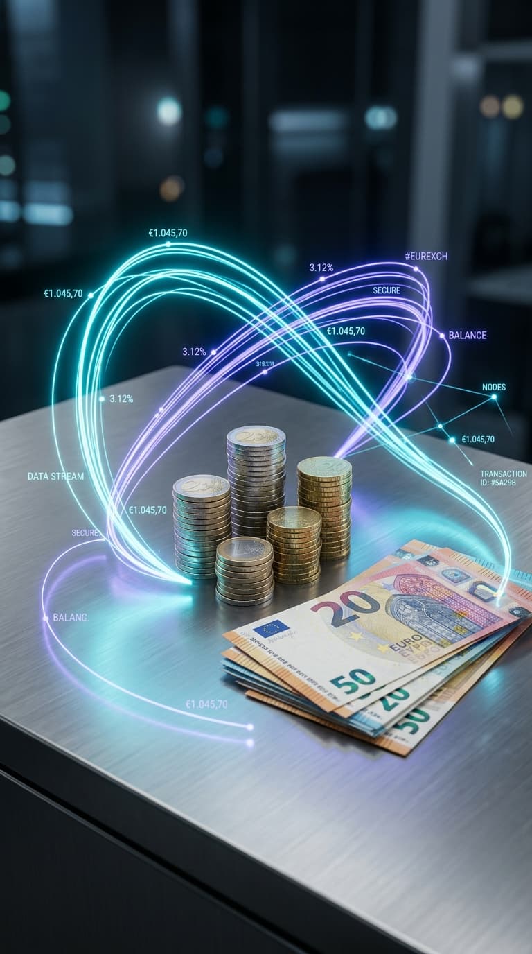 Monedas y billetes de euro junto a una factura, representando la adaptación de los autónomos a Veri*Factu