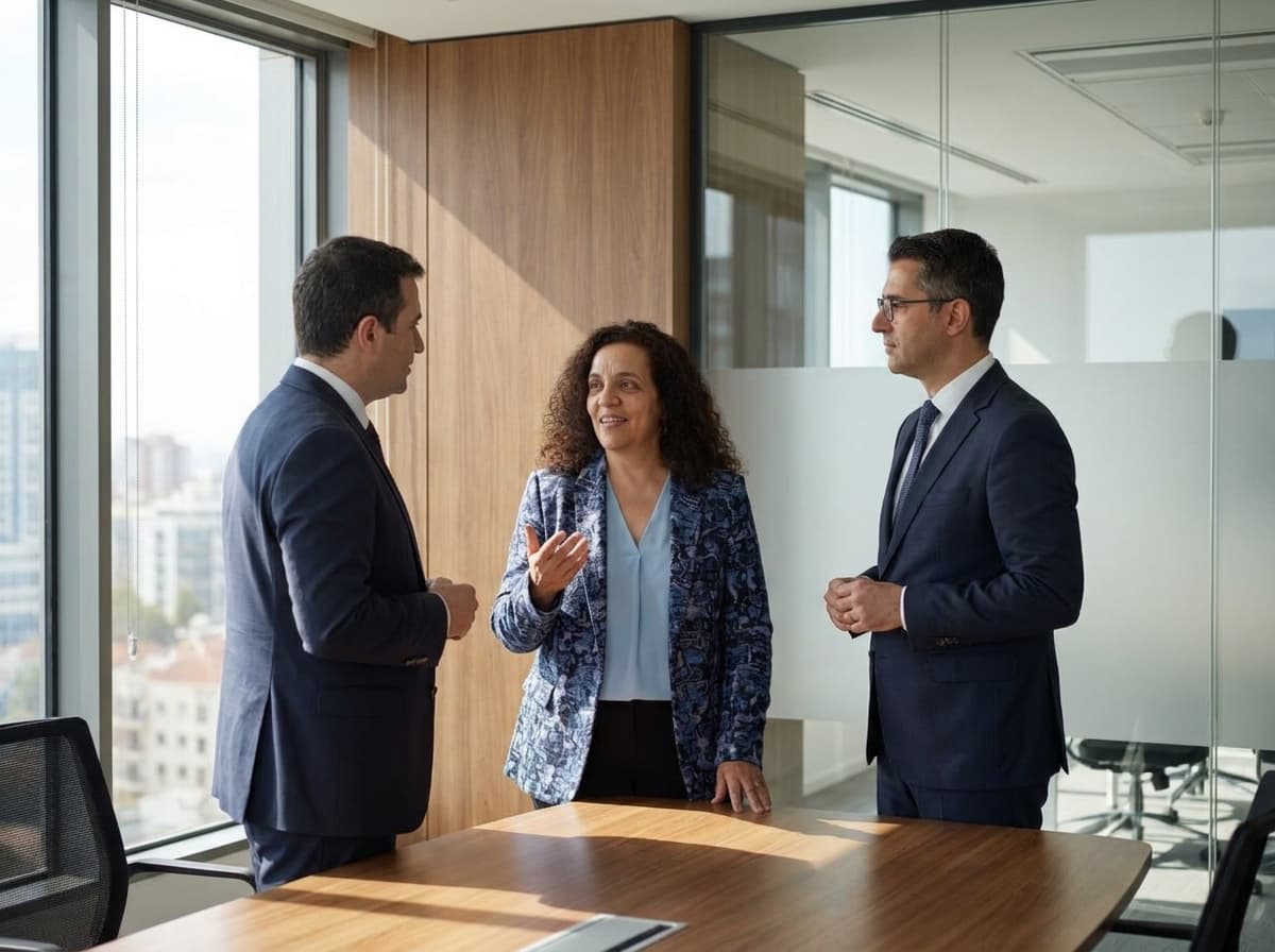 Reunión formal entre directivos revisando la contabilidad de una entidad aseguradora